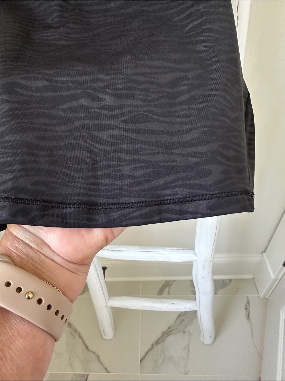 90 Degree By Reflex Black Zebra-Print Cropped Racerback Tank - Picture 4 of 7